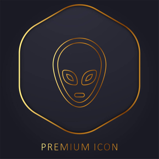 Інопланетний логотип або значок преміум-класу золотої лінії
 - Вектор, зображення