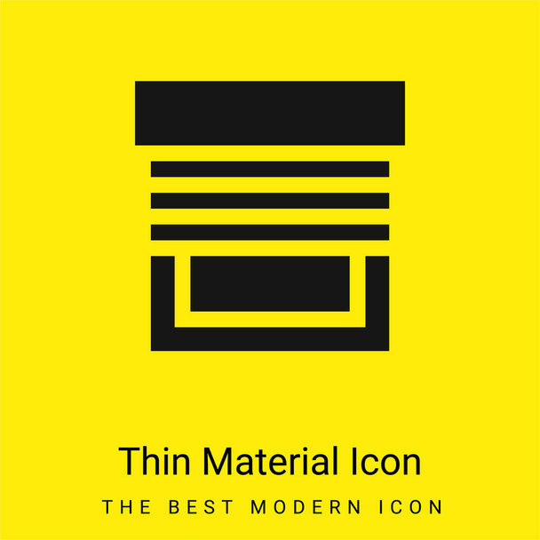 Blinds minimal bright yellow material icon - Vector, Image