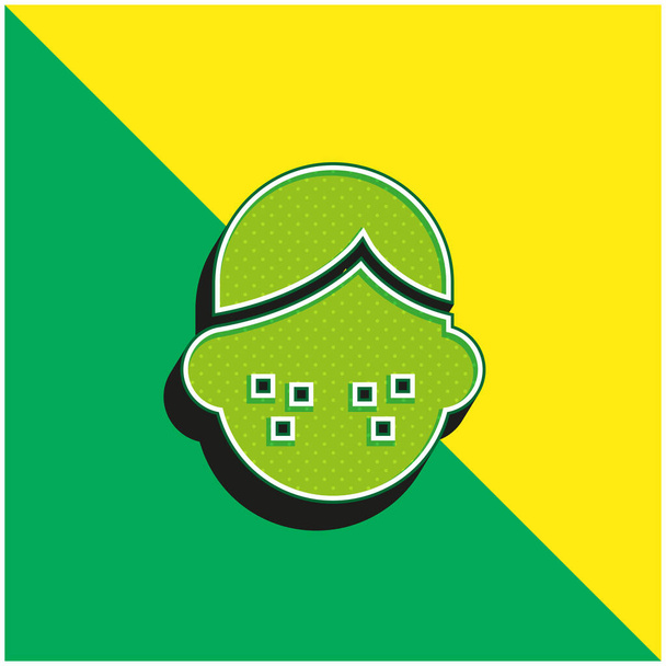 Acne Groen en geel modern 3D vector pictogram logo - Vector, afbeelding
