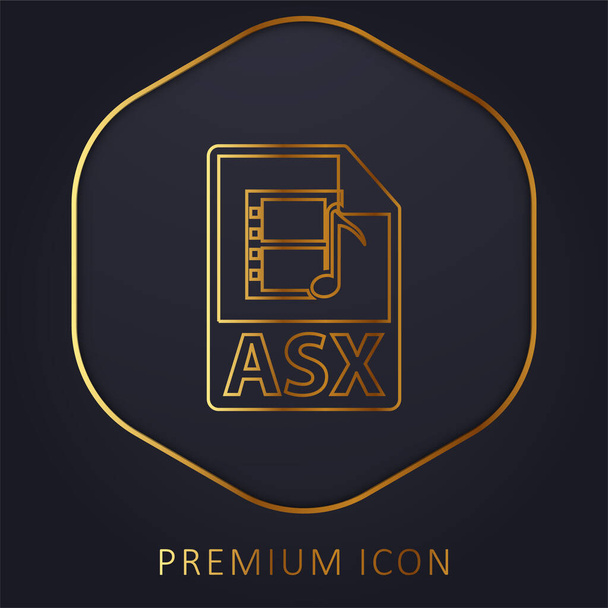 ASX Multimedia File Format gold line premium logo or icon - Вектор, зображення