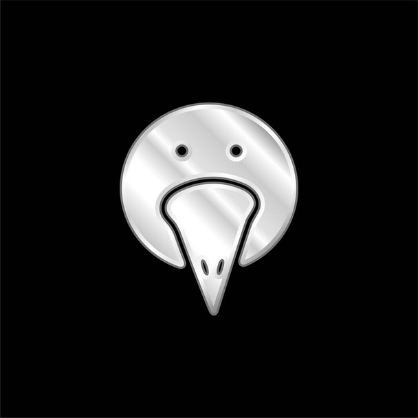Retrato de pájaro plateado icono metálico - Vector, Imagen