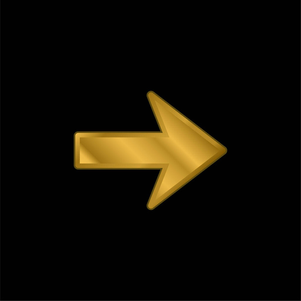 Freccia che indica a destra oro placcato icona metallica o logo vettoriale - Vettoriali, immagini