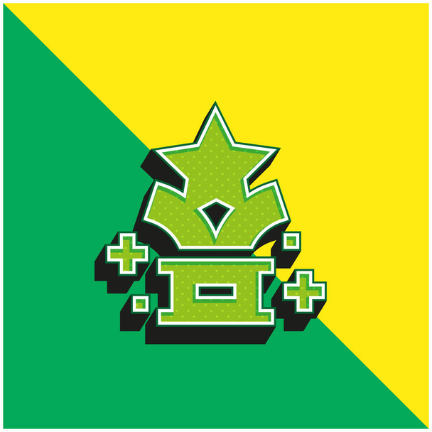 Award Logo vectoriel 3d moderne vert et jaune - Vecteur, image