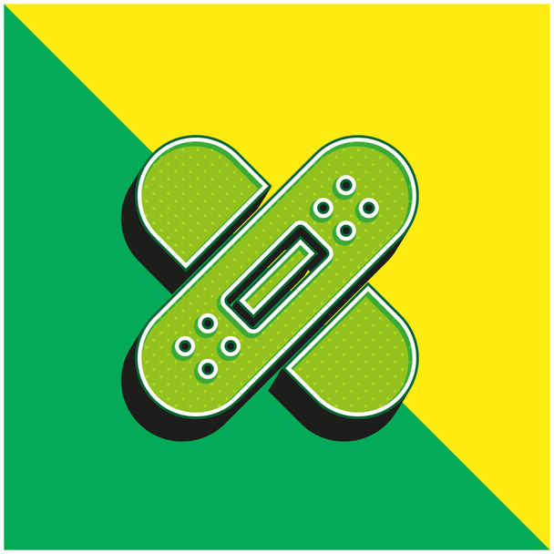 Venda verde y amarillo moderno vector 3d icono logotipo - Vector, imagen