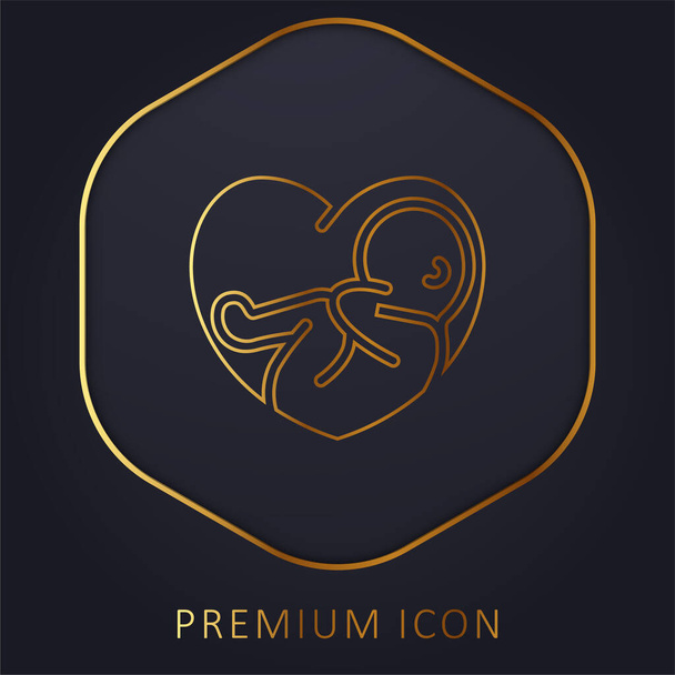 Bebek altın çizgisi logosu veya simgesi - Vektör, Görsel