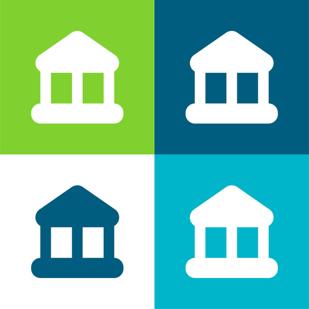 Banking Finances Lakás négy szín minimális ikon készlet - Vektor, kép