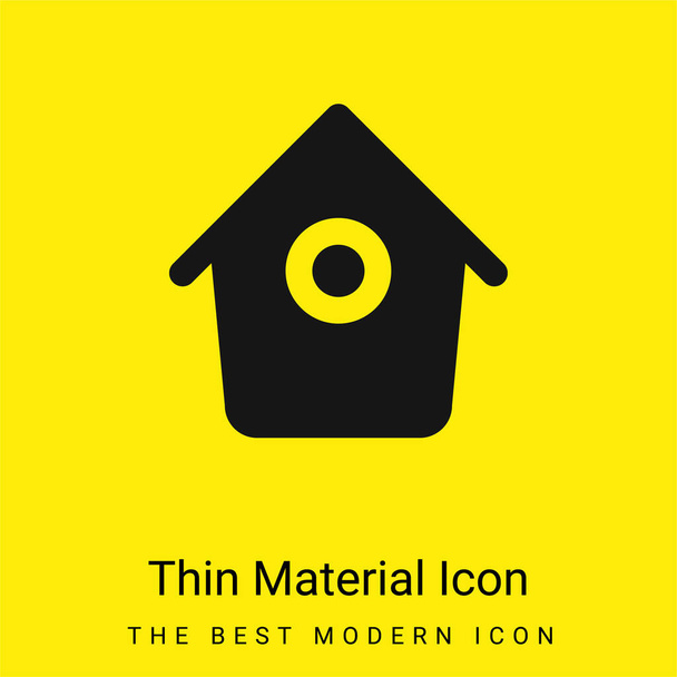 Bird House With Small Round Hole minimal bright yellow material icon - Vector, Image