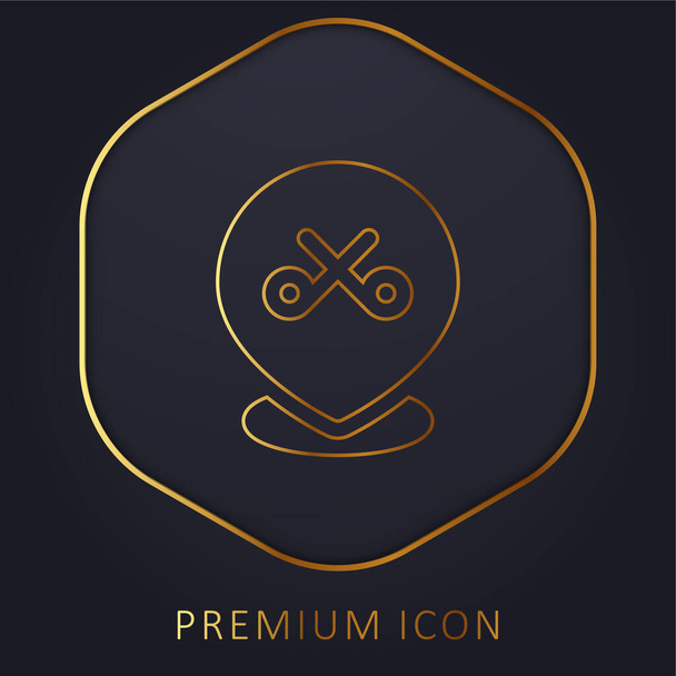 Barber Shop linea dorata logo premium o icona - Vettoriali, immagini