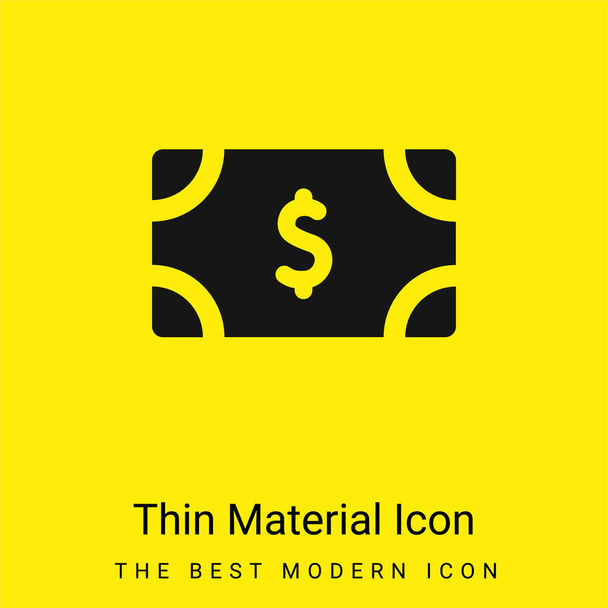 Bill minimal bright yellow material icon - Vector, Image