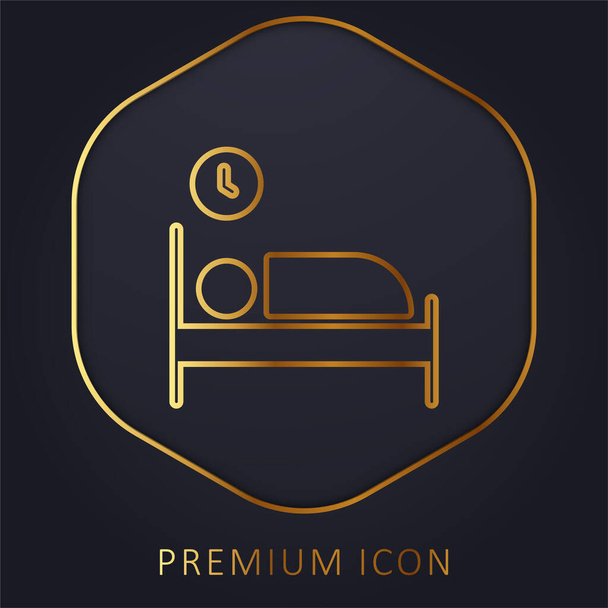 Camera da letto linea dorata logo premium o icona - Vettoriali, immagini