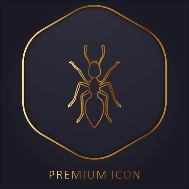 Золота лінія мурашки логотип або значок
 - Вектор, зображення