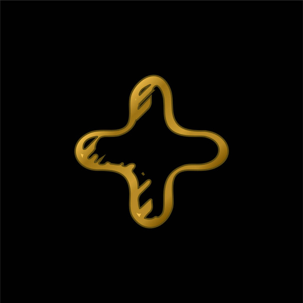 Çizilmiş Sembol altın kaplama metalik simge veya logo vektörü ekle - Vektör, Görsel