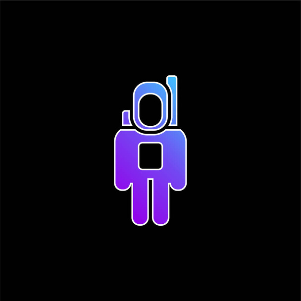 Astronaut blue gradient vector icon - Vector, Image