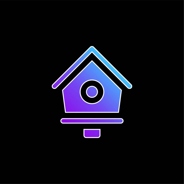 Bird House niebieska ikona wektora gradientu - Wektor, obraz