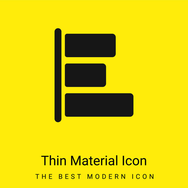 Bar Chart minimal bright yellow material icon - Vector, Image
