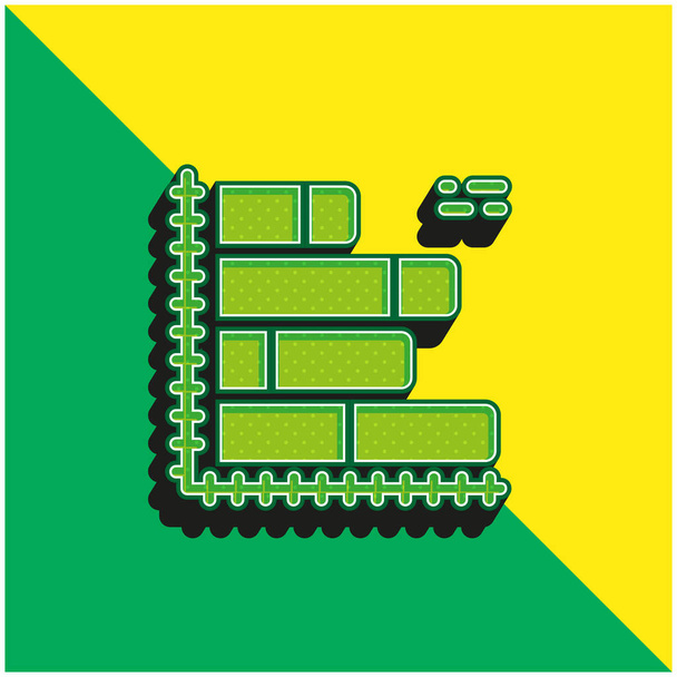 Analytics Zielone i żółte nowoczesne logo wektora 3D - Wektor, obraz