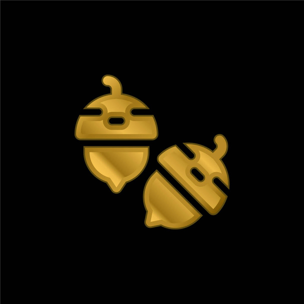 Eichel vergoldet metallisches Symbol oder Logo-Vektor - Vektor, Bild