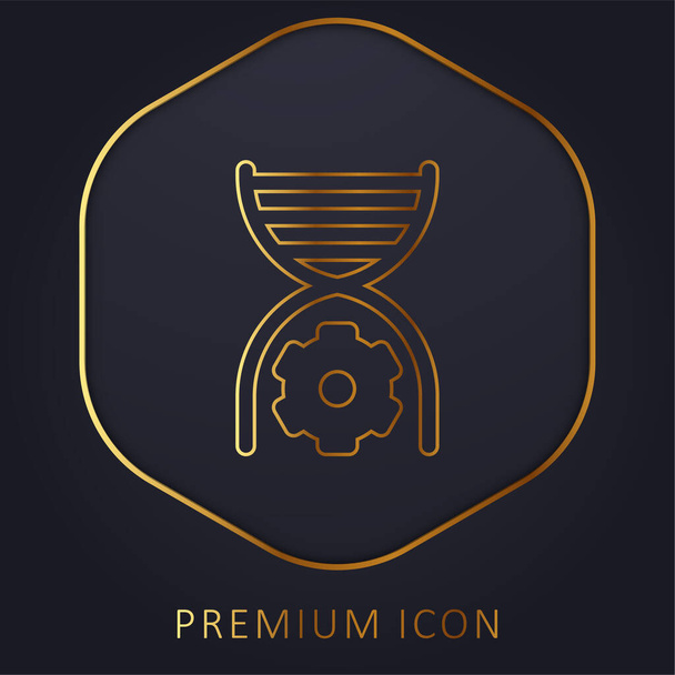 Bioengineering arany vonal prémium logó vagy ikon - Vektor, kép