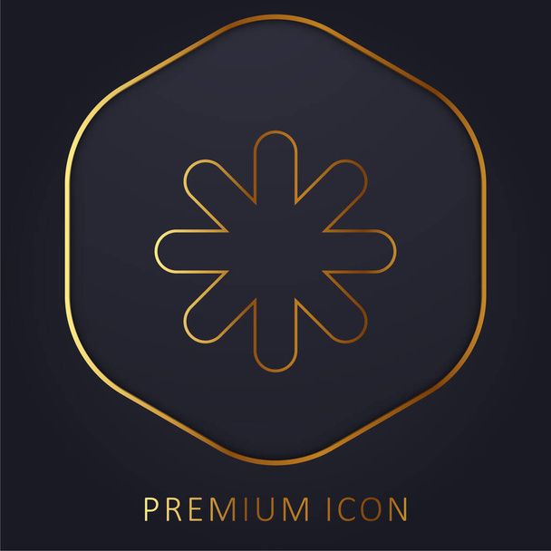 Золотая линия Asterisk Black Star Shape логотип или иконка - Вектор,изображение