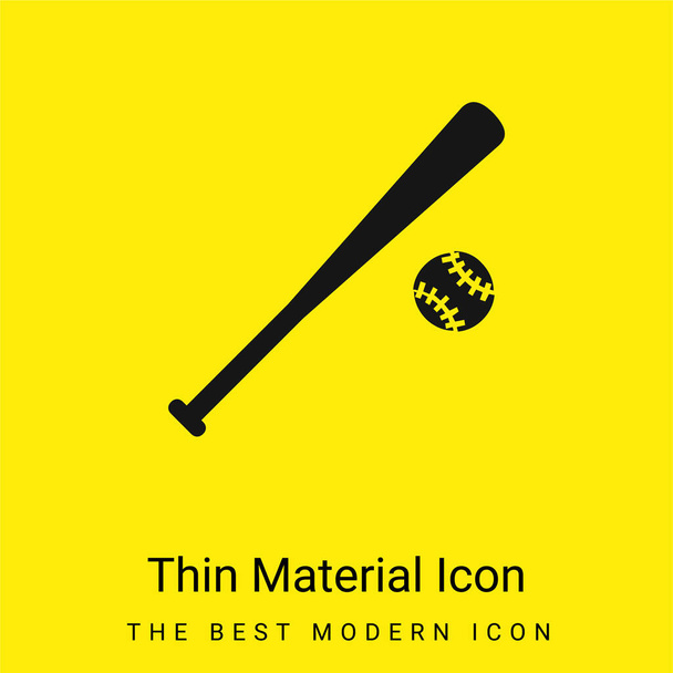 Бейсбольний м'яч обладнання мінімальний яскраво-жовтий матеріал значок
 - Вектор, зображення