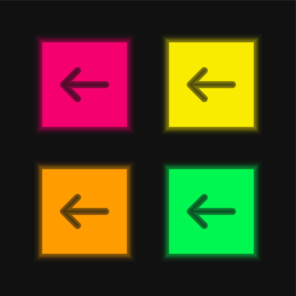 Rerow four color glowing neon vector icon - Вектор,изображение