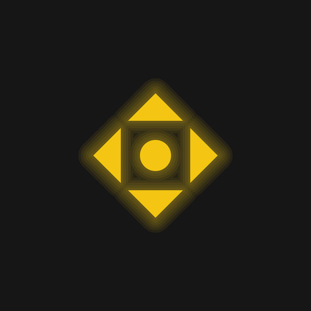 Στοίχιση σύμβολο κίτρινο λαμπερό νέον εικονίδιο - Διάνυσμα, εικόνα