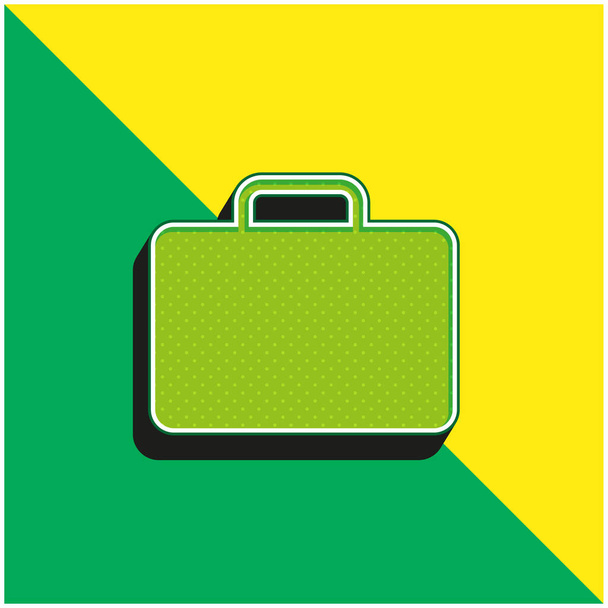 Maletín negro verde y amarillo moderno vector 3d icono logotipo - Vector, Imagen