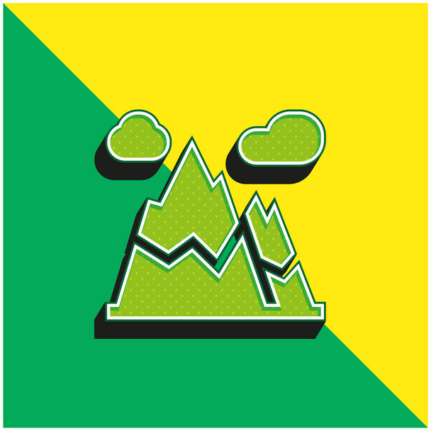Alps Green and yellow modern 3d vector icon logo - Vector, Image