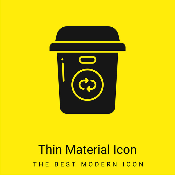 Bin minimaal helder geel materiaal icoon - Vector, afbeelding