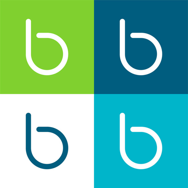 Bebo Logo Flache Vier-Farben-Minimalsymbolset - Vektor, Bild