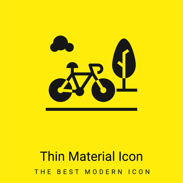 Polkupyörän minimaalinen kirkkaan keltainen materiaali kuvake - Vektori, kuva
