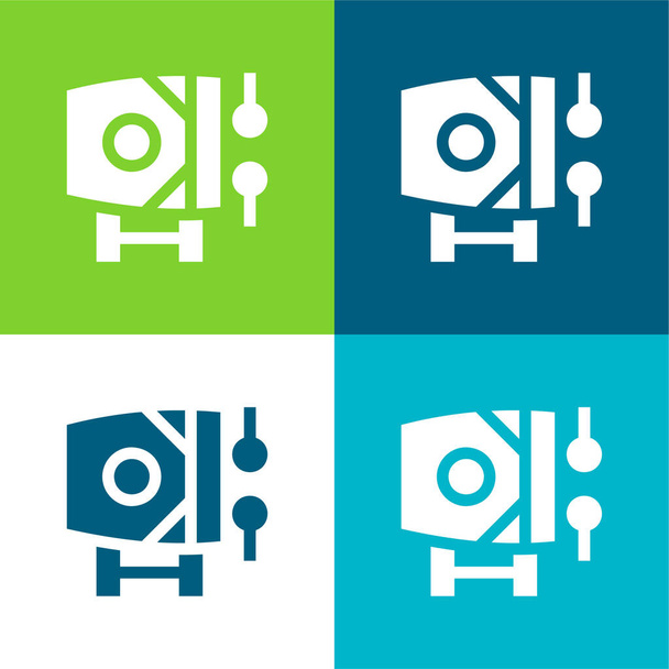 Set di icone minime a quattro colori Bedug Flat - Vettoriali, immagini
