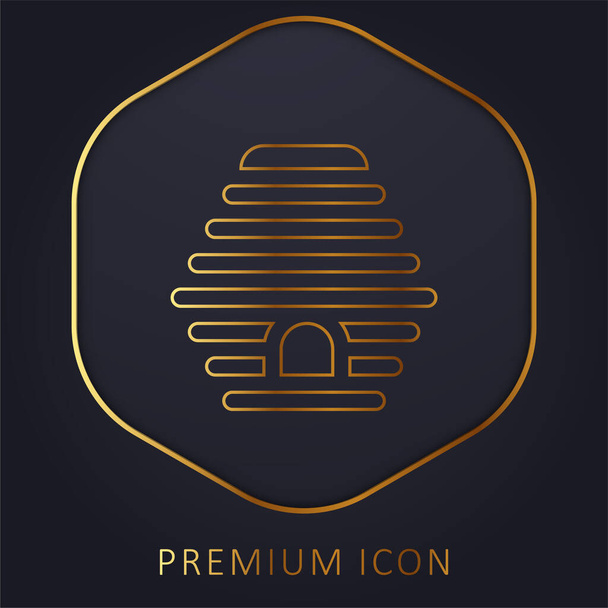 Kaptár arany vonal prémium logó vagy ikon - Vektor, kép