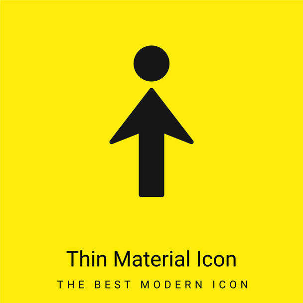 Flecha Al icono de material amarillo brillante mínimo - Vector, Imagen