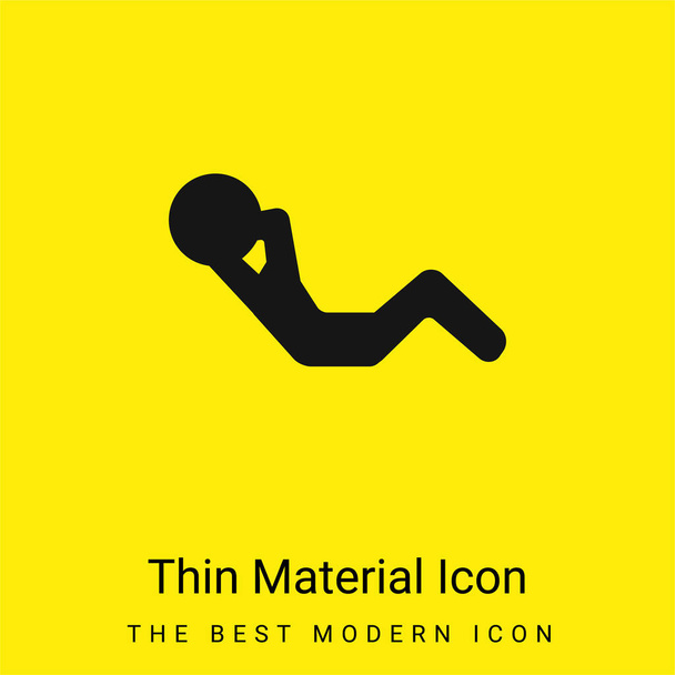 Abdominale oefening minimaal helder geel materiaal icoon - Vector, afbeelding