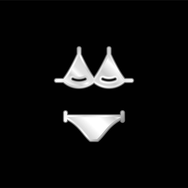 Bikini postříbřená kovová ikona - Vektor, obrázek