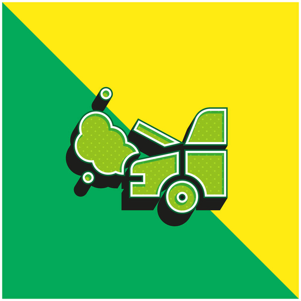 Bonnet Yeşil ve sarı modern 3d vektör simgesi logosu - Vektör, Görsel