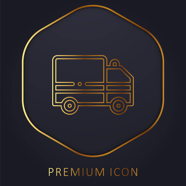 Ambulance golden line premium logo or icon - Vector, Image