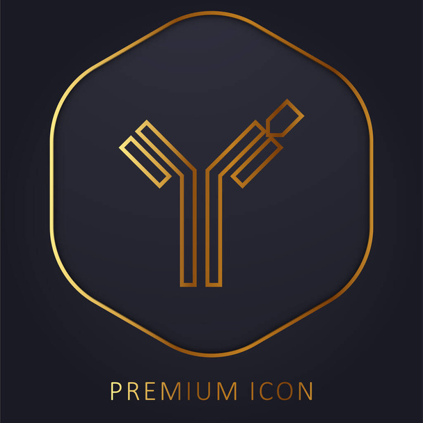 Anticuerpo línea dorada logotipo premium o icono - Vector, imagen