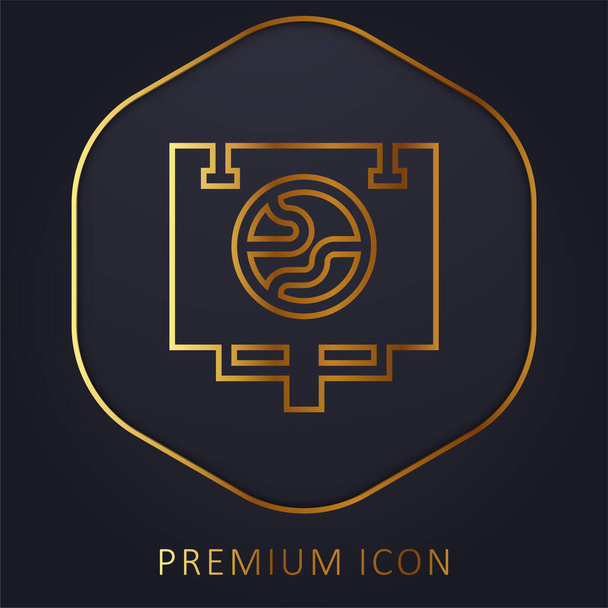 Hirdetőtábla arany vonal prémium logó vagy ikon - Vektor, kép