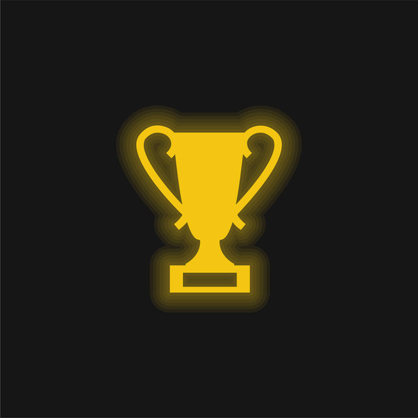 Award Trophy yellow glowing neon icon - Vector, Image