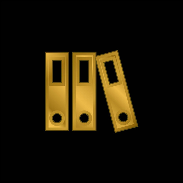 Архивирование металлической иконки или вектора логотипа с золотым покрытием - Вектор,изображение