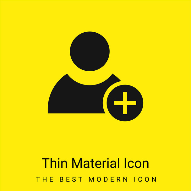 Add User minimal fényes sárga anyag ikon - Vektor, kép