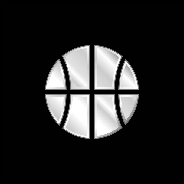 Баскетбольная серебряная икона - Вектор,изображение