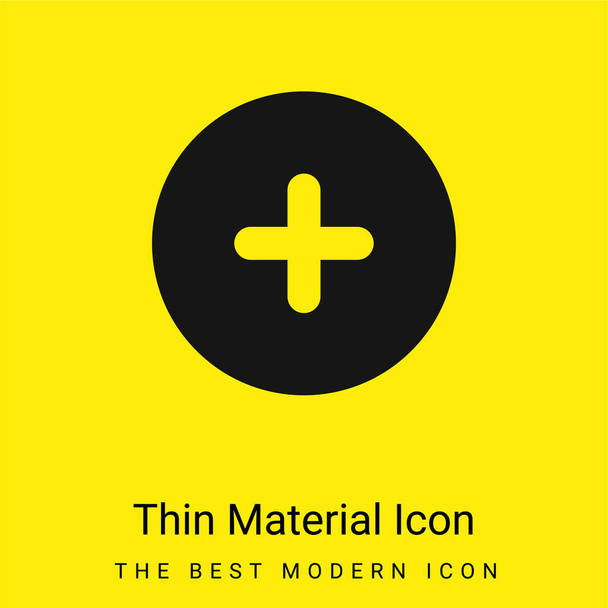 Add minimal bright yellow material icon - Vector, Image