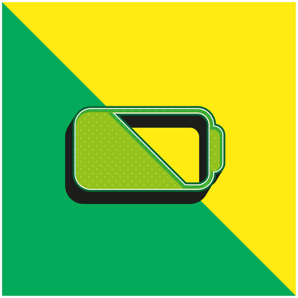 Batteria Verde e giallo moderno logo icona vettoriale 3d - Vettoriali, immagini