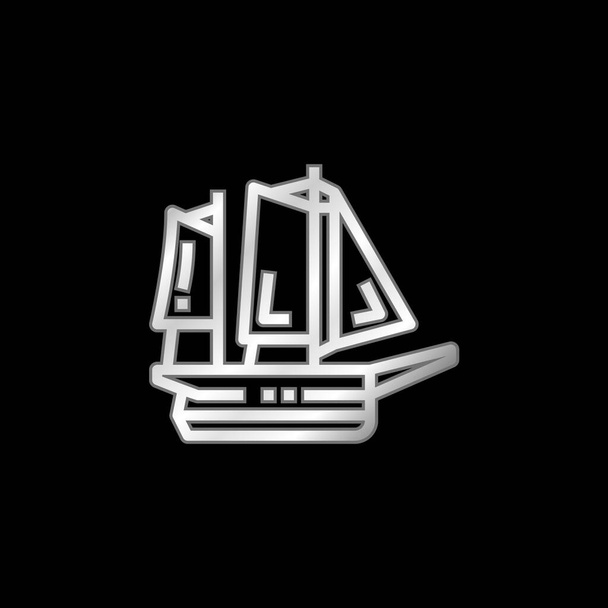 Loď postříbřené kovové ikony - Vektor, obrázek