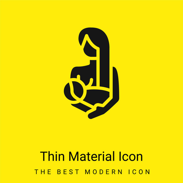 Amamentação mínima amarelo brilhante ícone material - Vetor, Imagem