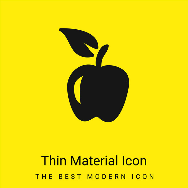 Pomme main dessinée Fruit minime icône de matériau jaune vif - Vecteur, image