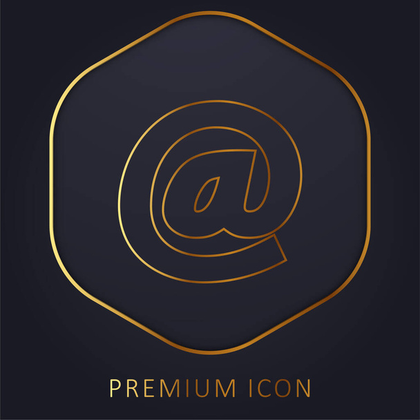 Símbolo de Arroba línea dorada logotipo premium o icono - Vector, Imagen